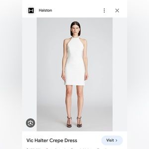 Halston Vic halter crepe dress NWT size 8 in color chalk